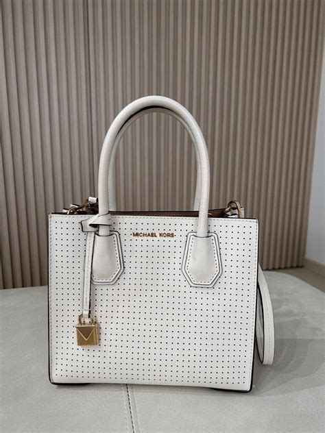 michael kors mercer perforated leather crossbody|Michael Kors Crossbody thick strap.